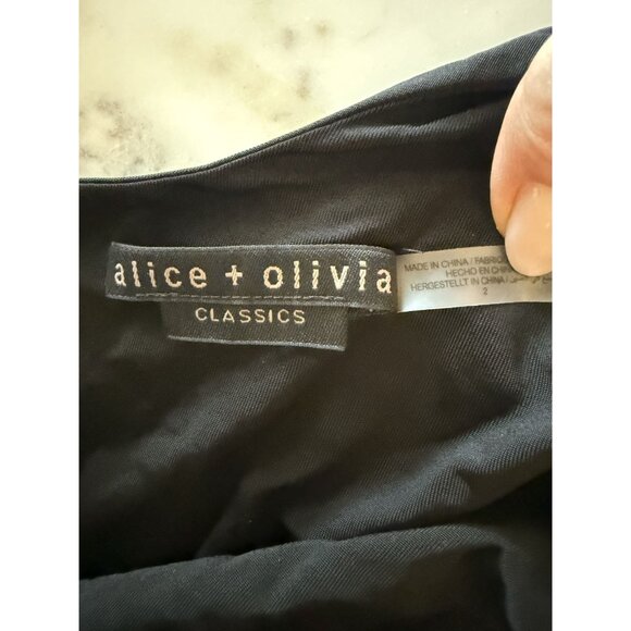 Alice + Olivia Chara Long Sleeve Minidress Faux Leather Black Size 2 $395 [jb] - Picture 10 of 10